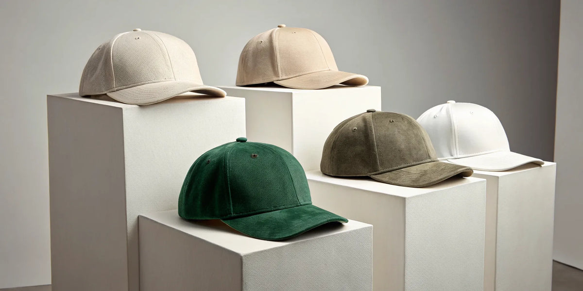 A collection of colorful Mexican baseball hats in various styles on display.