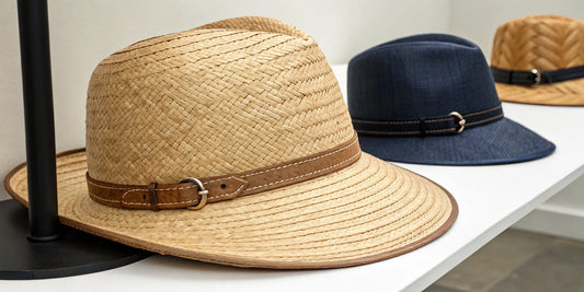 Various styles of authentic Gallo Fino hats for Texans beisbol fans.
