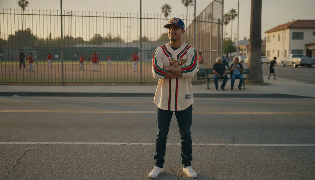 Los Angeles family wearing embroidered Mexican state-pride baseball hats