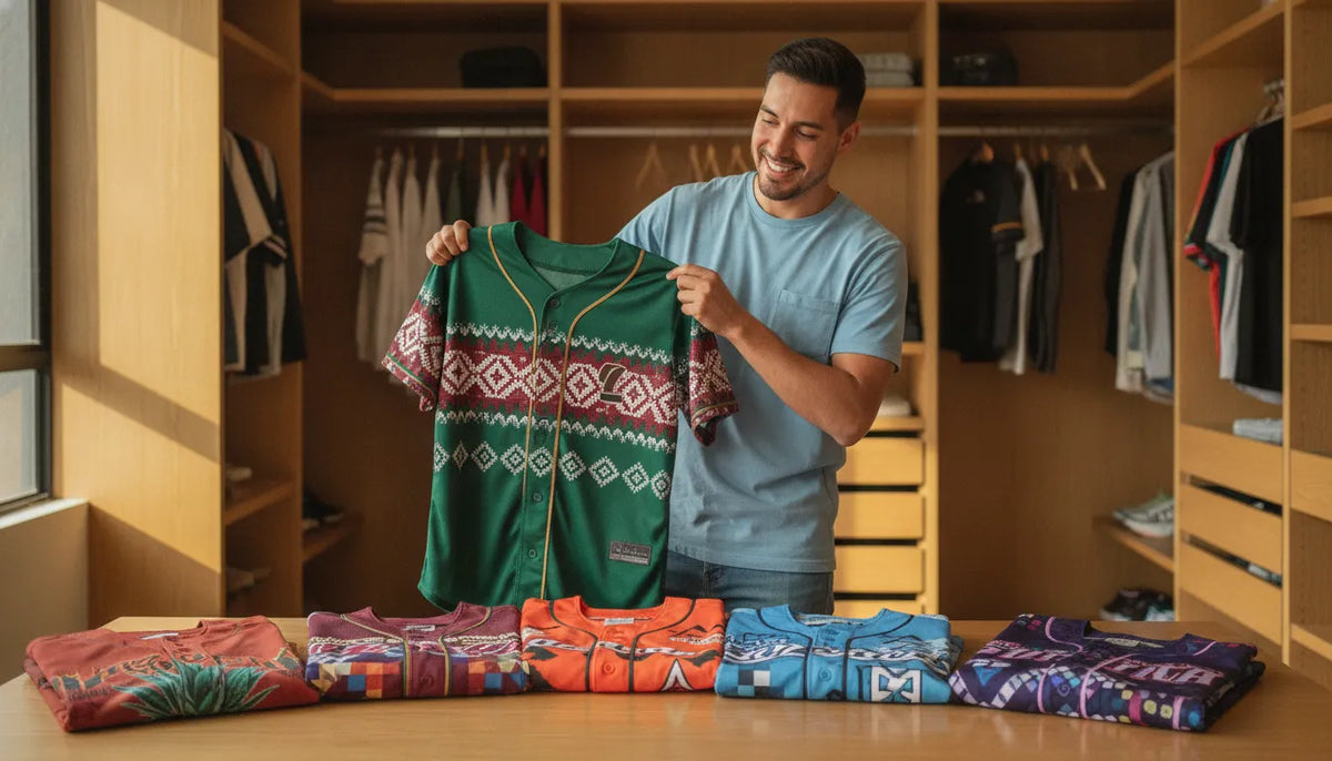 Arizona fan choosing a Mexican state pride baseball jersey online