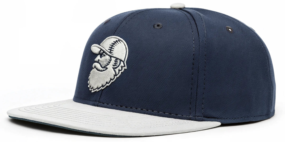 Barbas beisbol fan hat in navy blue with a white brim and embroidered bearded mascot.