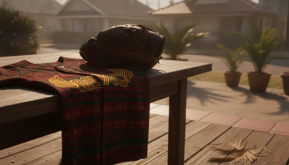 Mexican baseball jersey with baseball glove