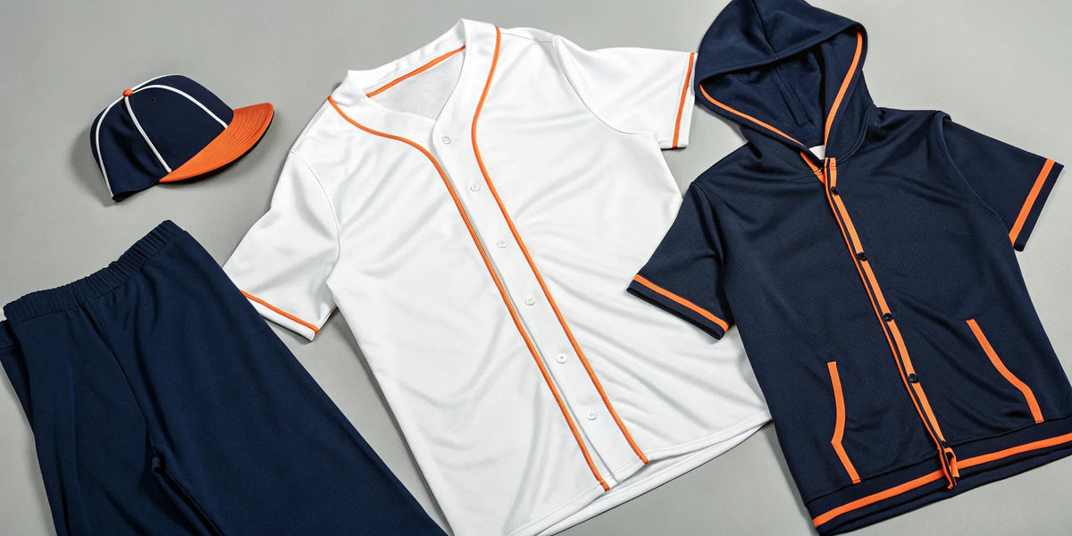 Houston Astros beisbol apparel collection with a jersey, hoodie, and cap.