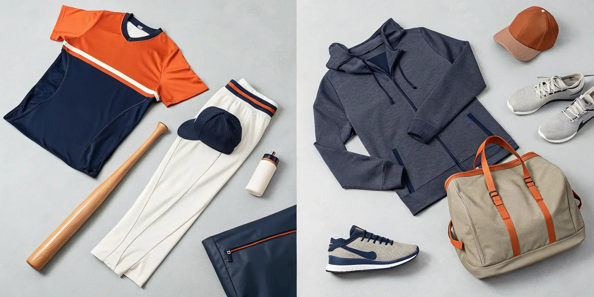 Beisbol Houston athletic apparel featuring an Astros jersey, hoodie, and accessories.