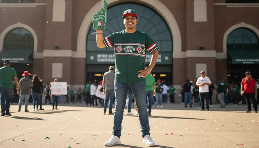 Fan styling a Mexico baseball jersey for game day