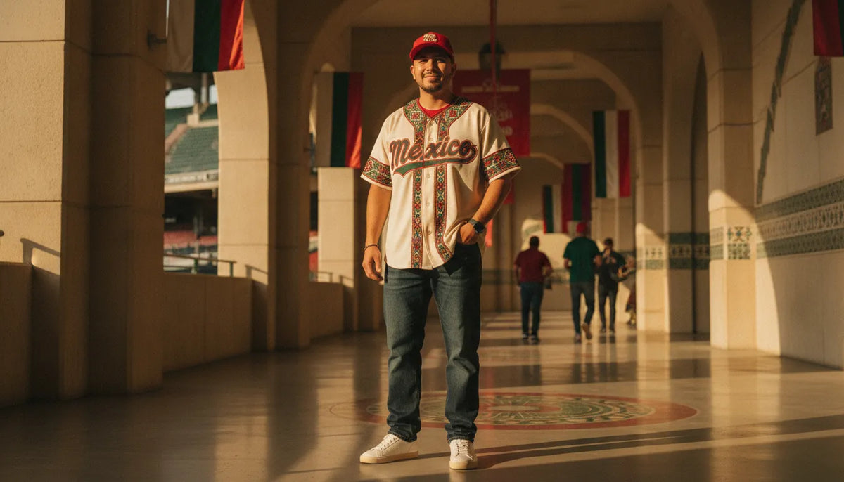 Fan styling a Mexican baseball jersey outfit