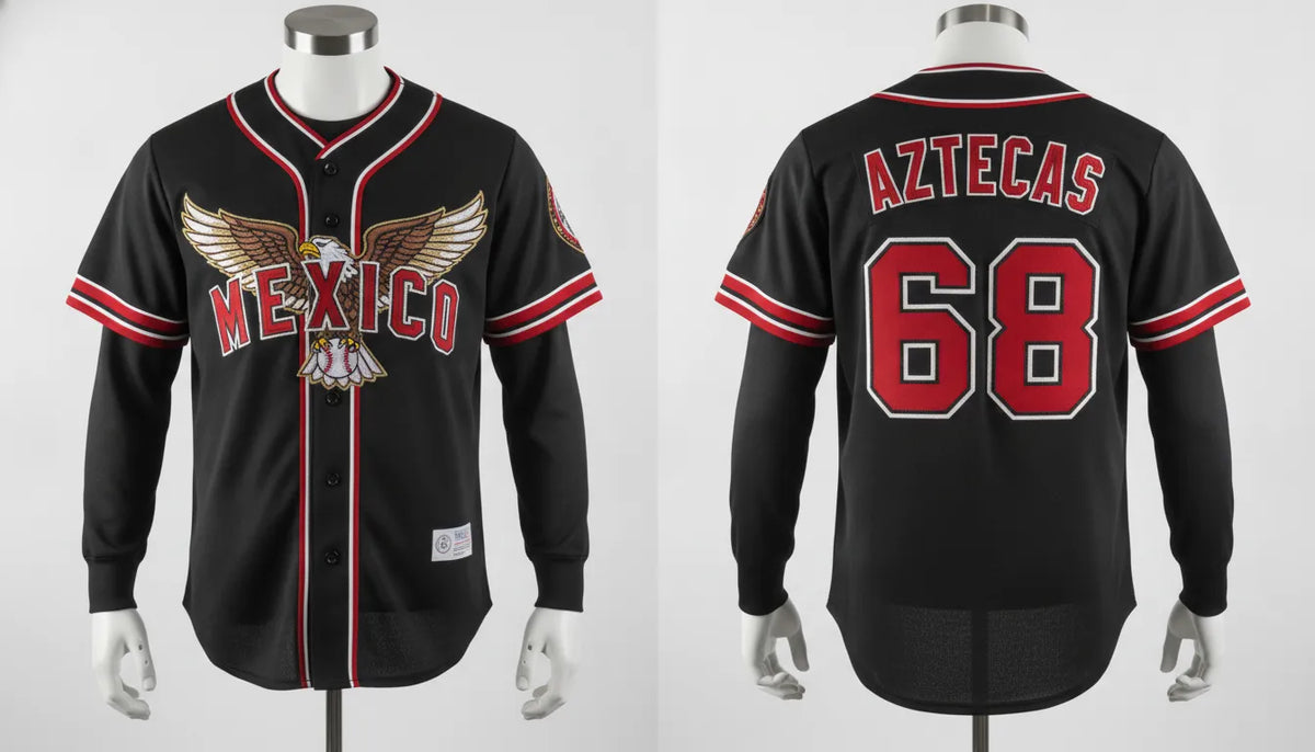 Black and red retro Mexico baseball jersey La Mexicana from Beisbol Dept