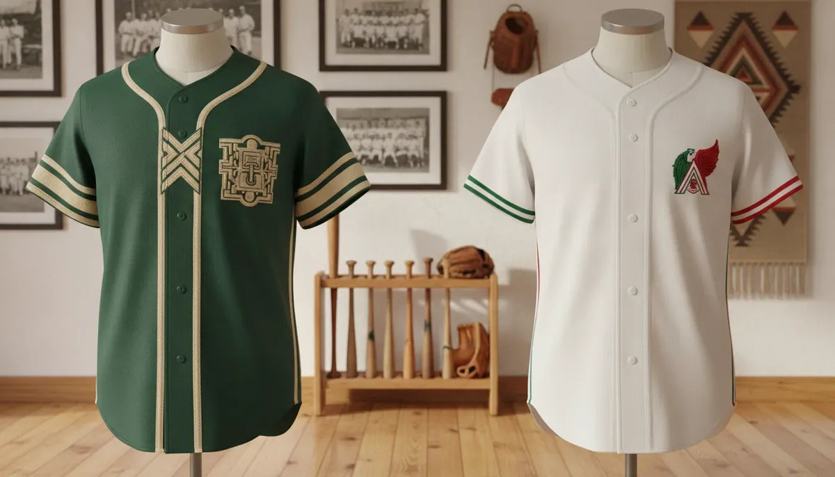 Mexico Retro Green and white Mexico baseball jersey comparison