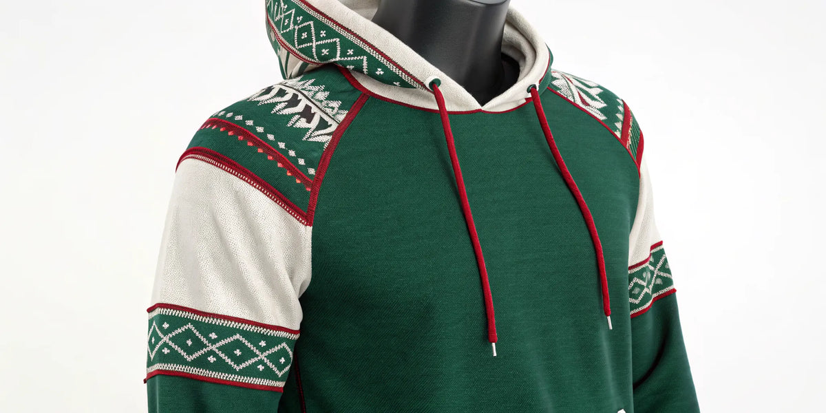 Authentic green and cream Mexican baseball hoodie with detailed embroidery.