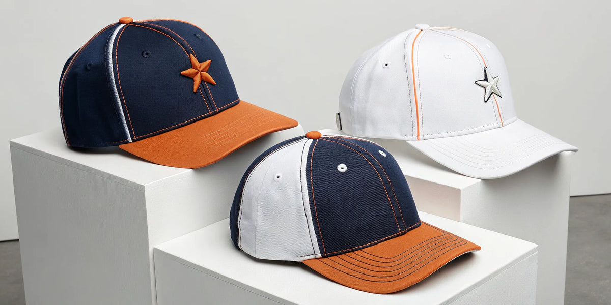 A collection of Beisbol Astros 31 hats in various styles and colors.