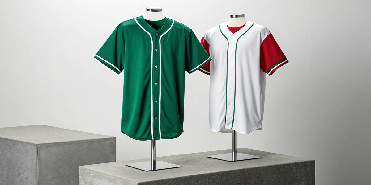 World Baseball Classic Mexico baseball jerseys in green and white.