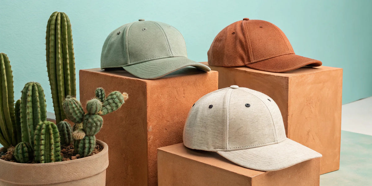 A collection of authentic Barbas Mexican beisbol hats on display in Arizona.